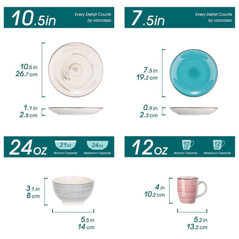 vancasso Bella 16-Piece Stoneware Dinnerware Set (Service for 4)