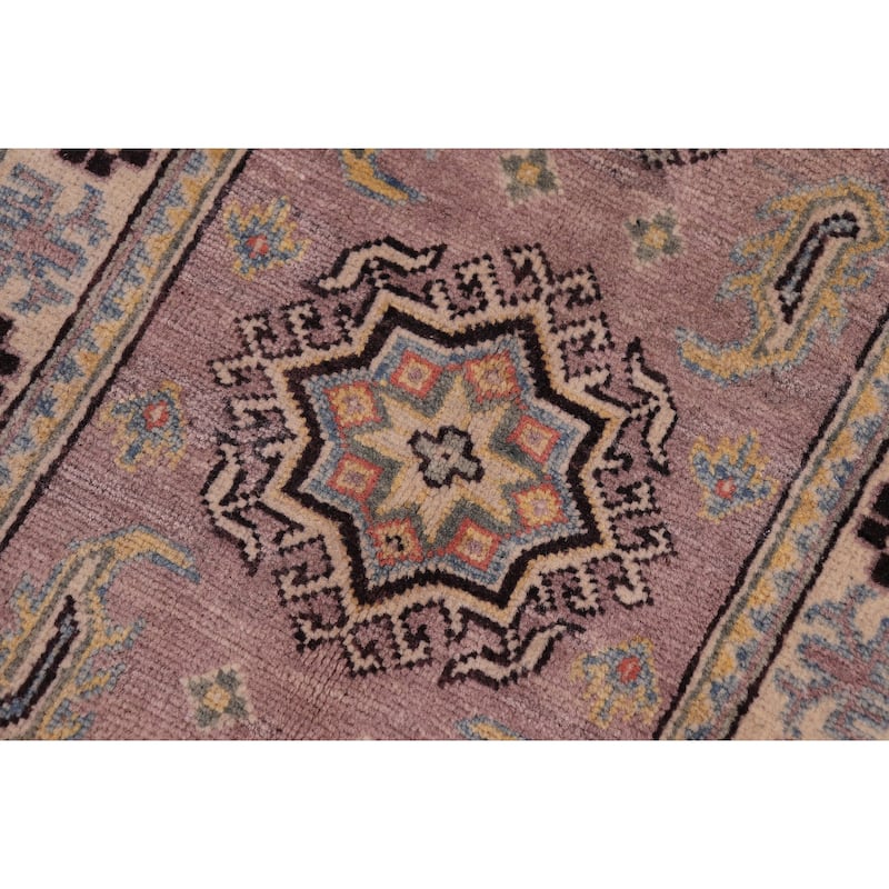Bohemian Kazak Aniyah Taupe/Beige Wool Rug - 2'0'' x 3'0''