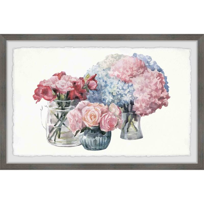 Flower Bouquets Framed Wall Art, Floral Delight - A Blooming Accent for Your Living Space