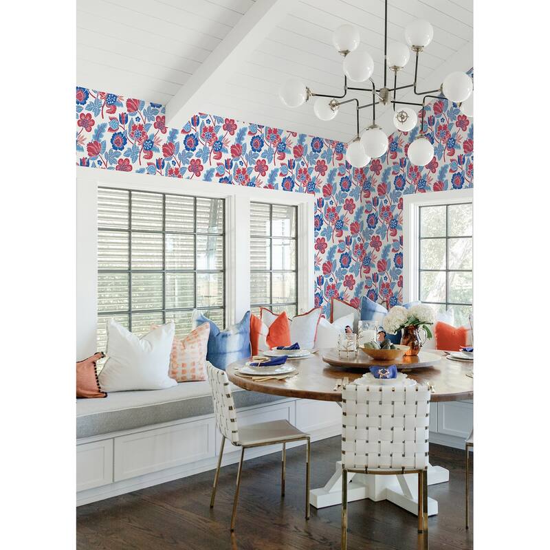 A-Street Prints Jana Red Jacobean Wallpaper