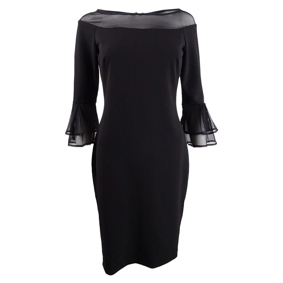 calvin klein black bell sleeve dress