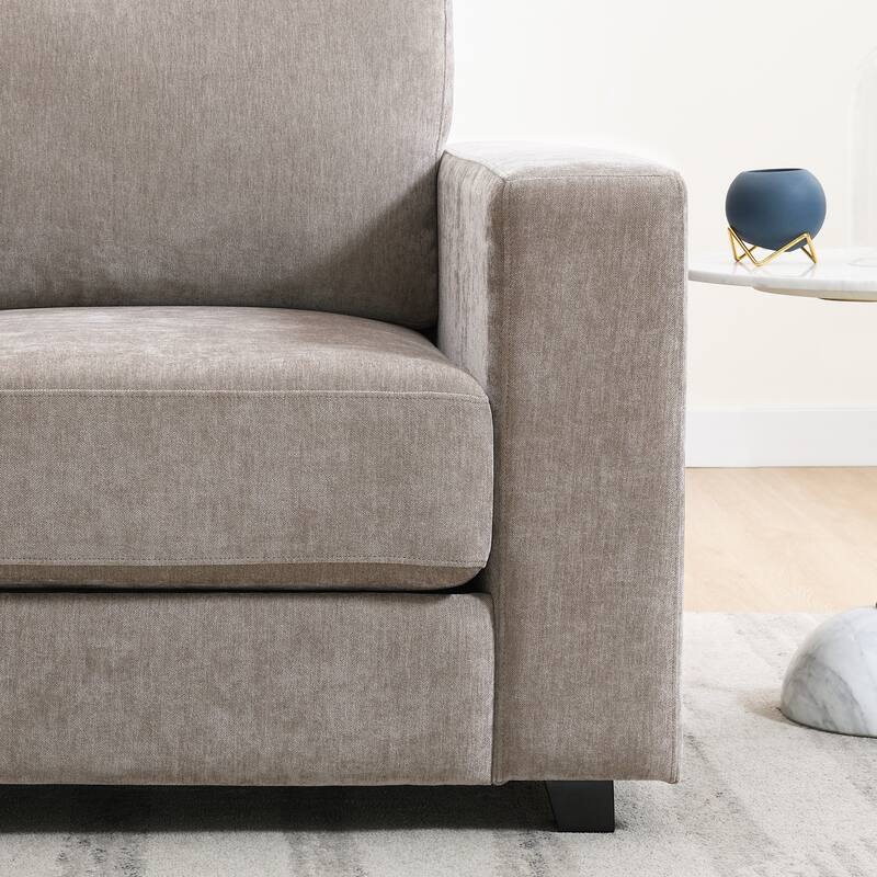 Modern Upholstered Accent Chair - Light Brown