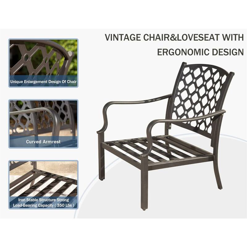 Outdoor 4 pcs Patio Conversation Set