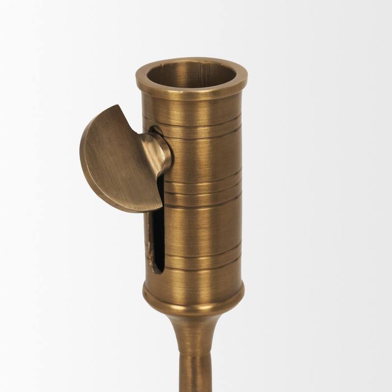 Chantria Large Solid Natural Brass Adjustable Taper Candle Holder