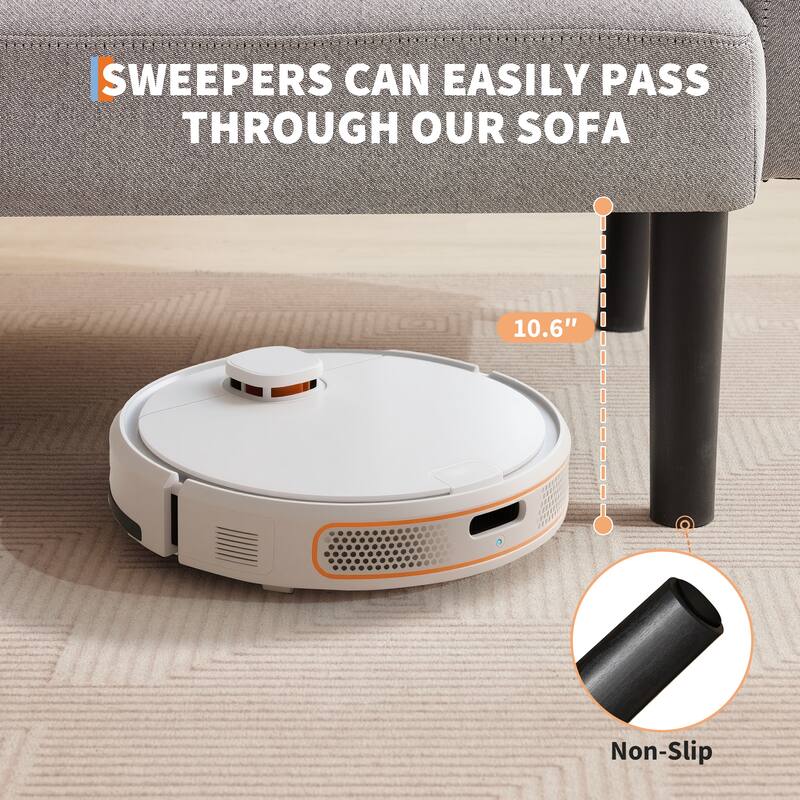 Convertible Futon Sofa Bed, 75.5” Linen Flannel Loveseat Couch Bed With Wood Legs