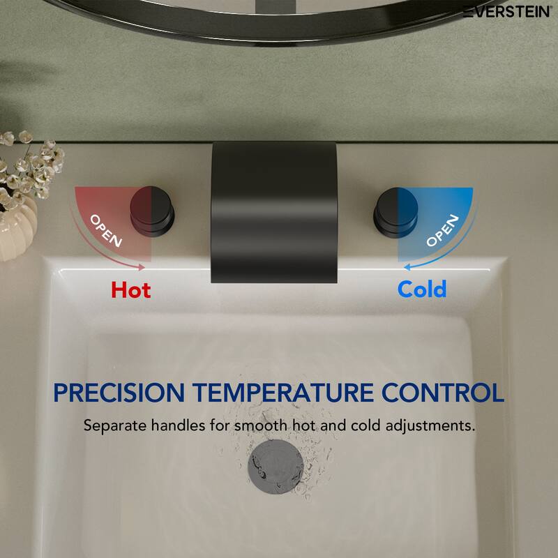 Widespread Bathroom Faucet 3 Hole, 2-handle Bathroom Sink Faucet with Drain Assembly