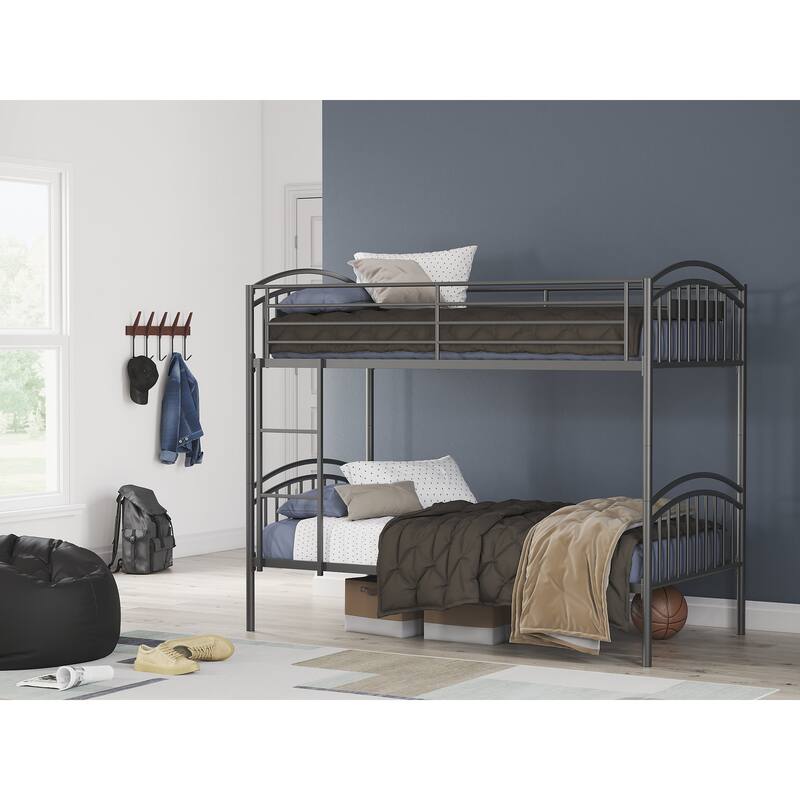 Signature Design by Ashley Graymound Gray Twin over Twin Bunk Bed with Ladder