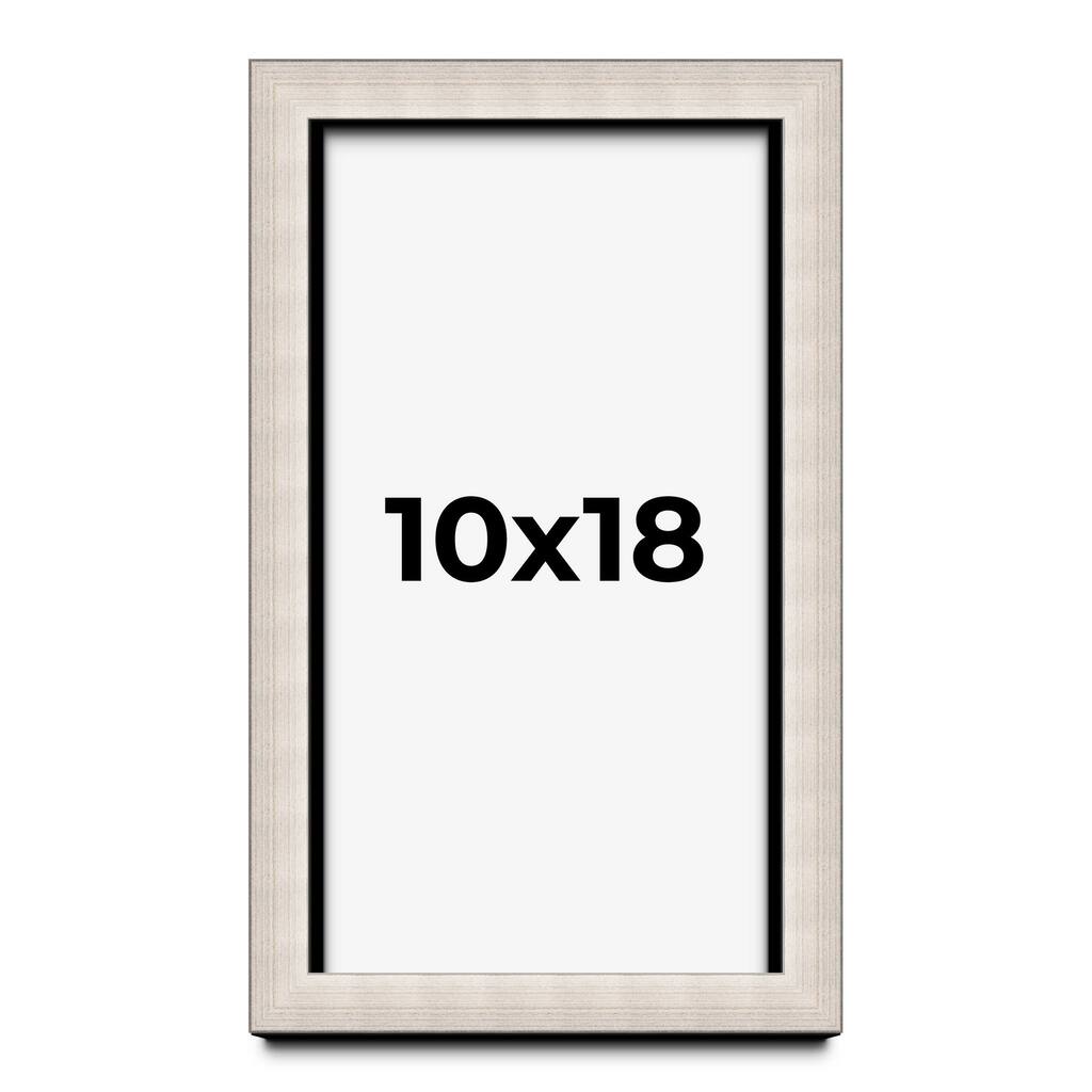 10x18 Shadow Box Frame Silver Real Wood Contemporary Shadowbox Display Frame UV Acrylic Front Acid Free Backing and Hardware