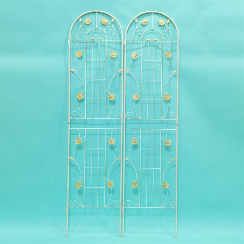 White 2 Pack Metal Garden Trellis