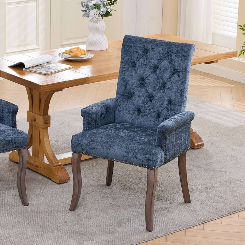 Roomfitters Upholstered Dining Chairs with Barrel Back and Wood Legs, Modern Accent Side Chairs for Living Room