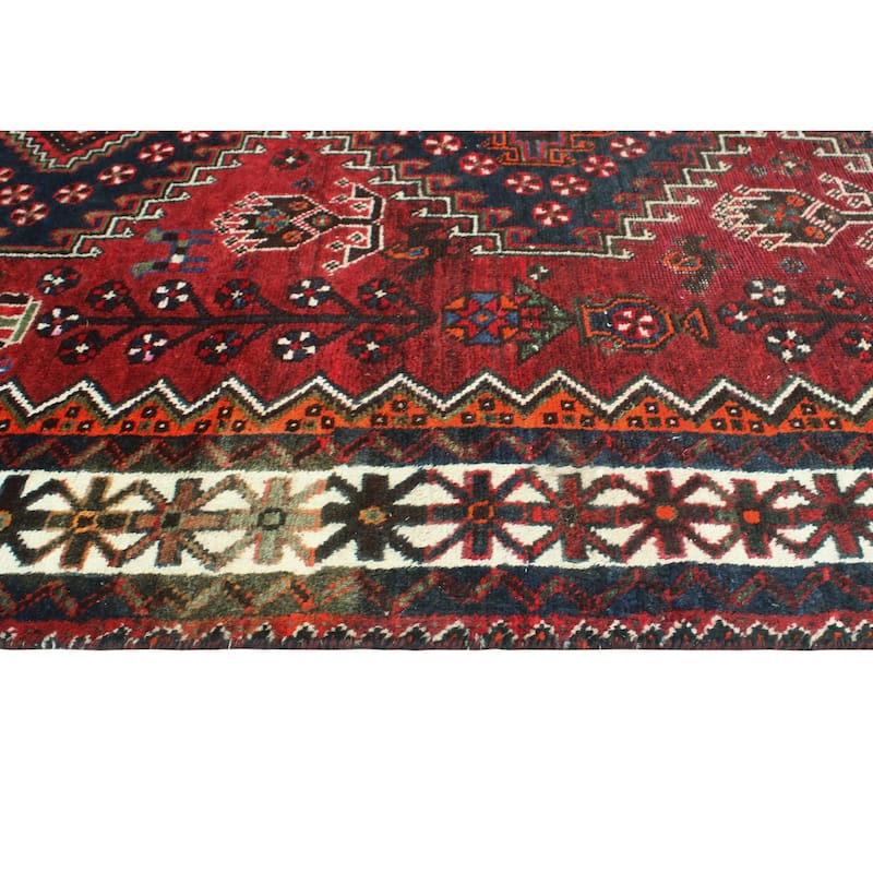 Vintage Distressed Ajlah Burgundy/Ivory Rug - 4'11" x 7'4"