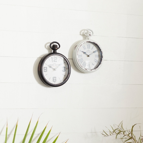 Brown Iron Vintage Wall Clock No Theme (Set of 2) - 8 x 2 x 11. Opens flyout.