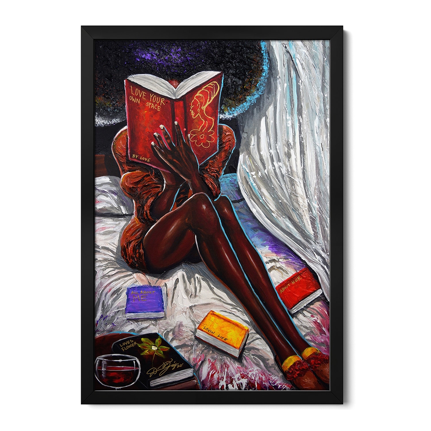 A Book Night Premium Framed Poster by DionJa'y