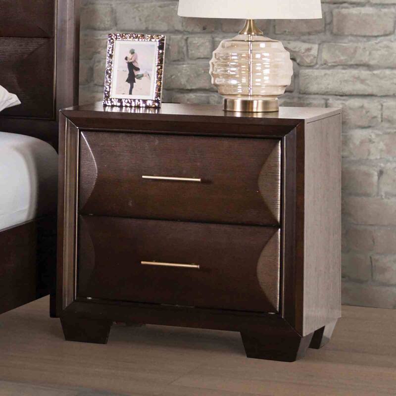 Espresso Finish Bedroom Furniture Set Bed Dresser Mirror Nighststand