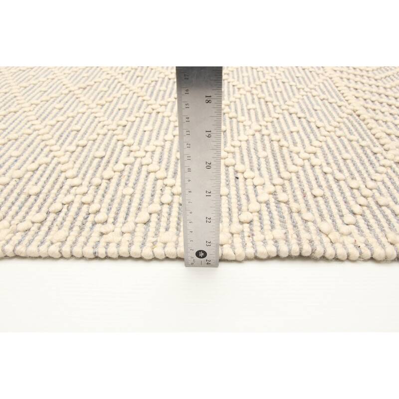 ECARPETGALLERY Braid weave Sienna Grey Wool Rug - 4'11 x 7'11