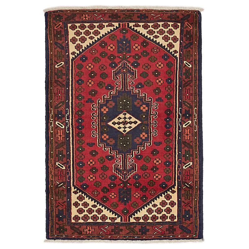 ECARPETGALLERY Hand-knotted Andelz Red Wool Rug - 3'3 x 4'11