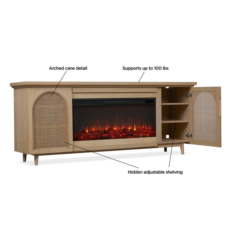 Dahlia Landscape Electric Fireplace in White Oak by Real Flame