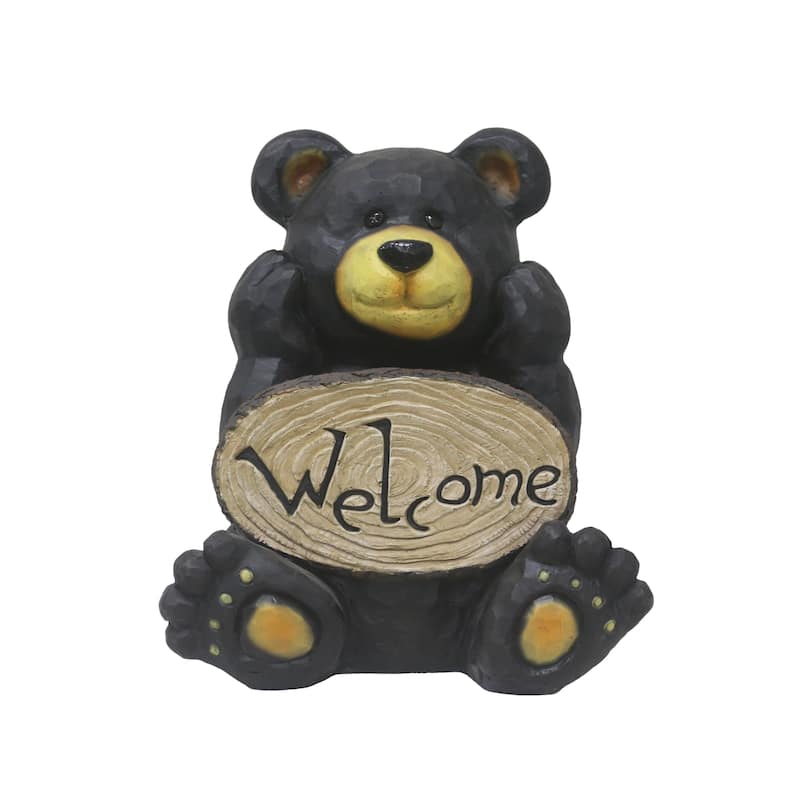 Thinking Bear Outdoor Welcome Garden Sign - 14.75"