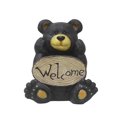 Thinking Bear Outdoor Welcome Garden Sign - 14.75"