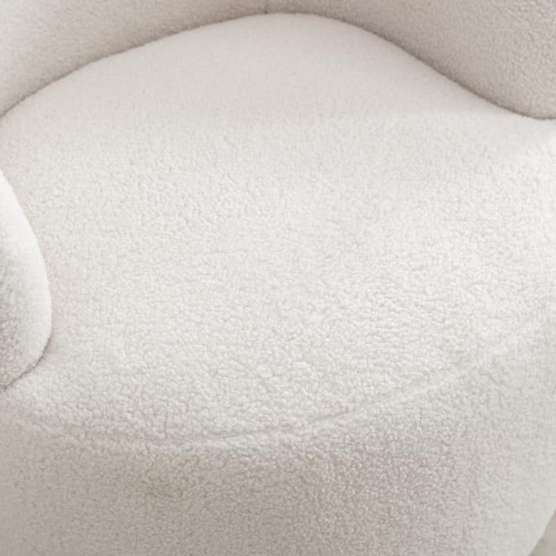 Teddy Fabric Swivel Accent Barrel Chair With Powder Coating Metal Ring