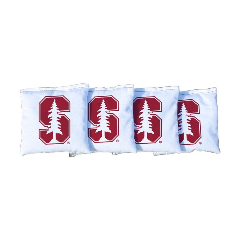 Stanford University Cardinal White Cornhole Bags - All-Weather Resin Filled