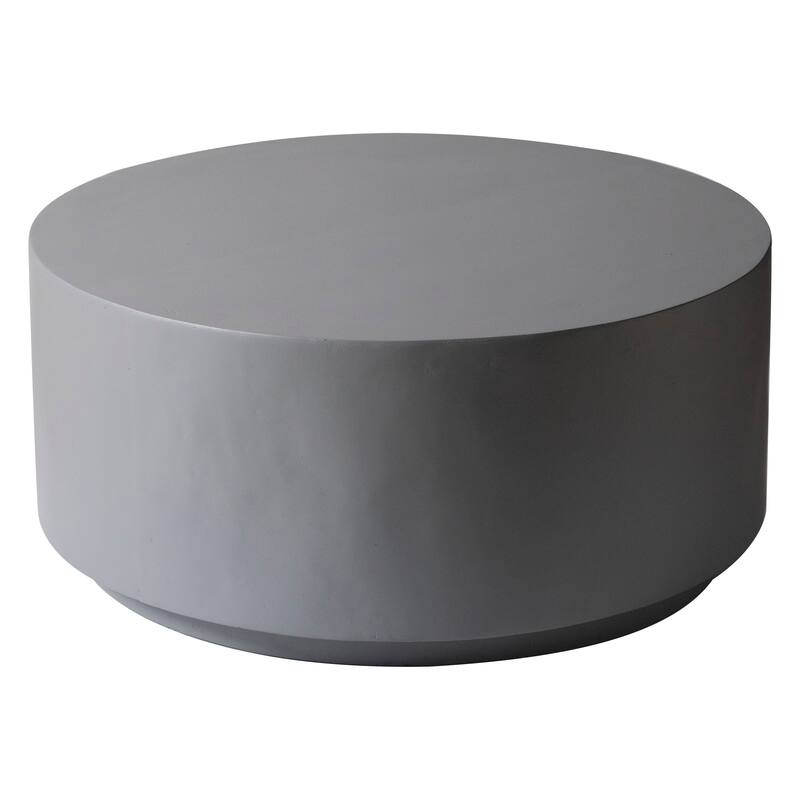 Terra 36-Inch Wide Coffee Table in Fiberstone Round Accent Center Table for Indoor and Outdoor Patio Use