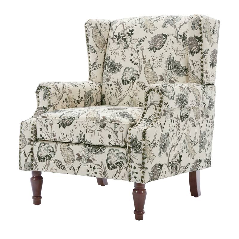 Patterned Upholstered Accent Chair for Living Room