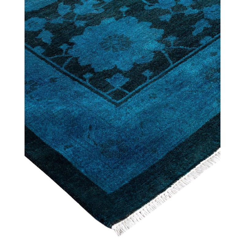 Vibrance One-of-a-Kind Hand-Knotted Area Rug - Blue, 12' 1" x 21' 6" - 12' 1" x 21' 6"