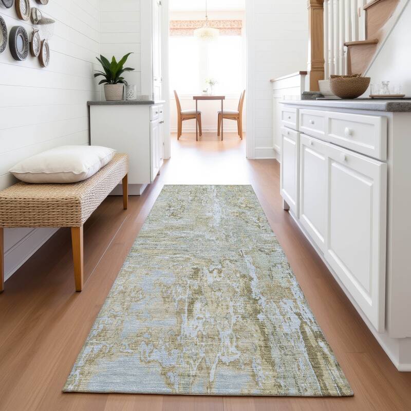 Premium Washable Super Soft Contemporary Ombre Mayfield Rug - Khaki - 2'3" x 7'6"