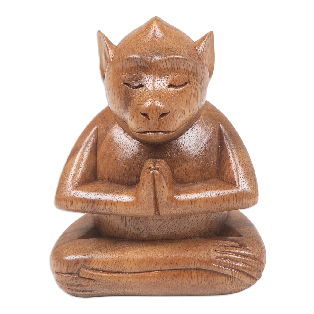 Novica Handmade Joyous Apprentice Wood Statuette