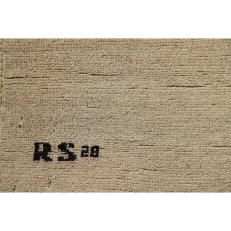 Modern Gabbeh Oriental Rug Handmade Solid Wool Carpet - 3'3"x 5'0"