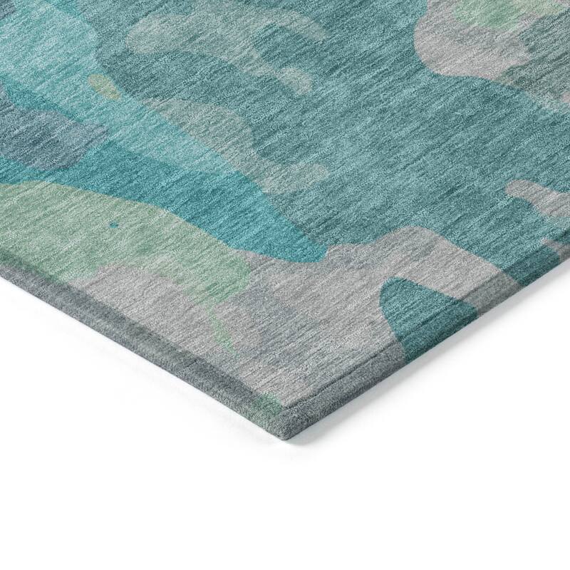 Machine Washable Indoor/Outdoor Modern Brushstrokes Chantille Rug
