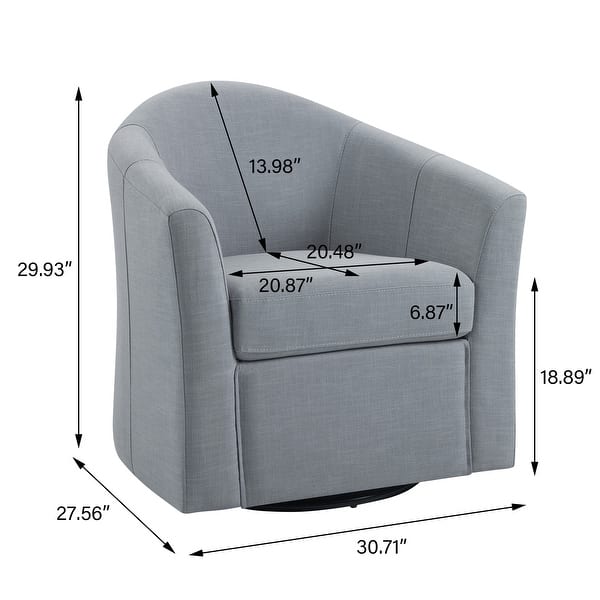 dimension image slide 0 of 11, Modern Upholstered Swivel Barrel Chair Living Room Accent Chair