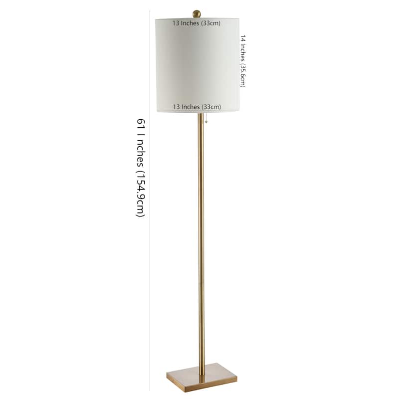 SAFAVIEH Lighting Iginia 61-inch Led Floor Lamp - 13" x 13" x 61" - Brass Gold - 13Wx13Dx61H