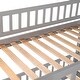 preview thumbnail 35 of 39, Twin Over Twin Low Bunk Bed with Fence and Ladder for Toddler Kids Teens