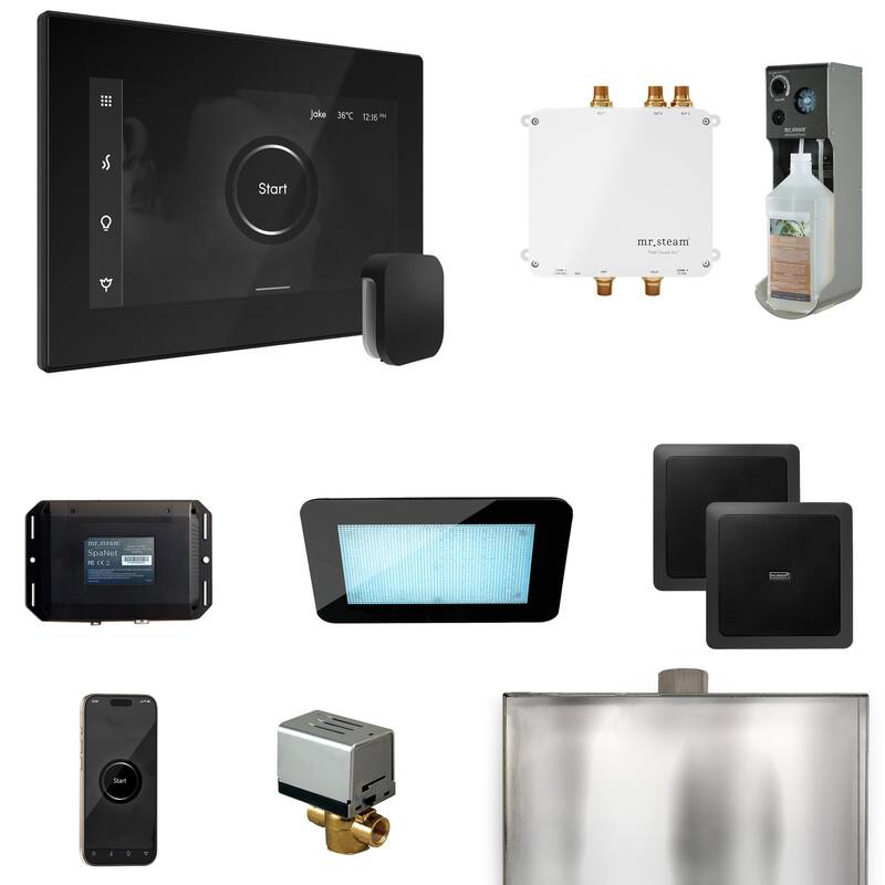 Mr Steam BLS1 Bliss Package Steam Shower Control Package with Isteamx - Black / Matte Black