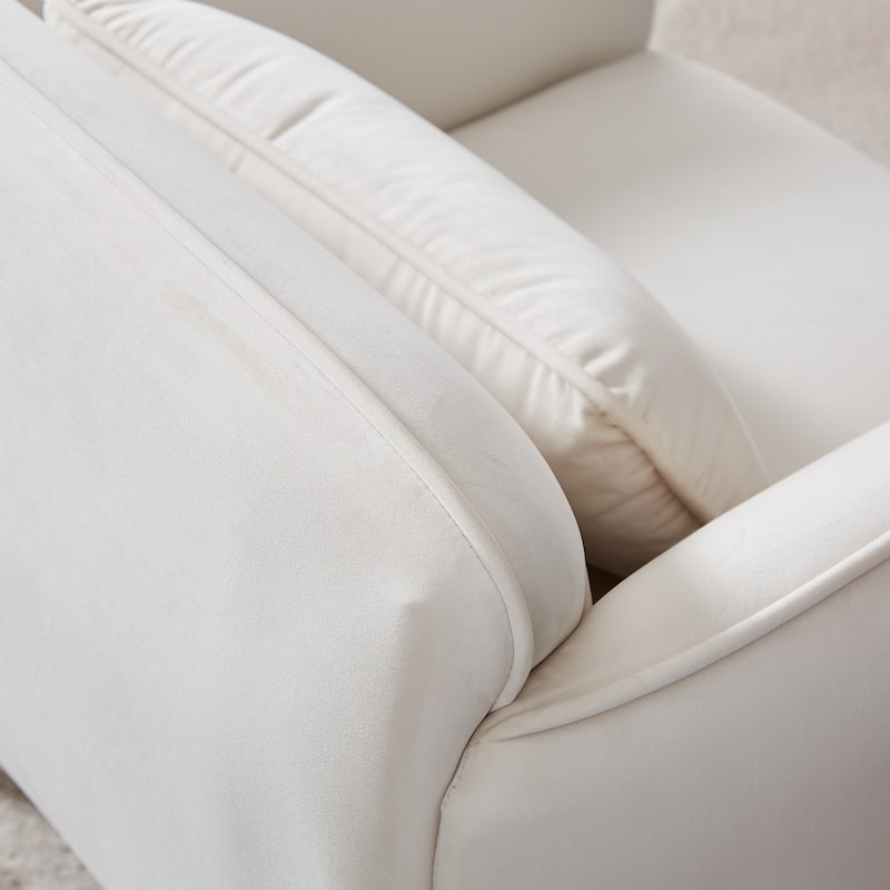 Velvet Upholstered Accent Chairs with Metal Legs - Modern Style