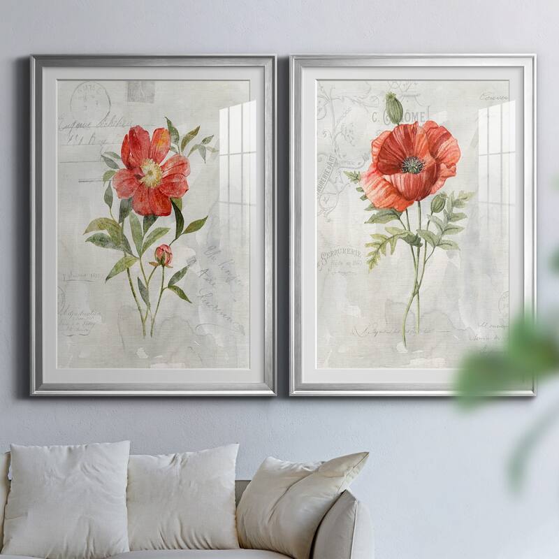 Linen Peony Premium Framed Print - Ready to Hang