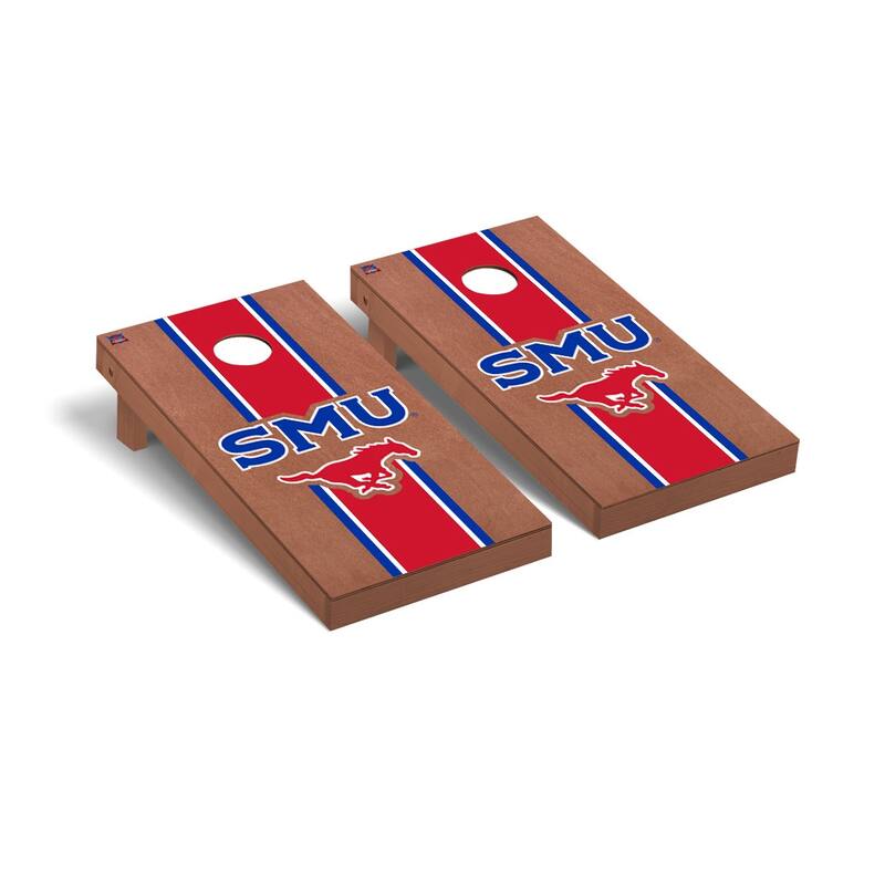 Southern Methodist University SMU Mustangs 2x4 Pro Cornhole Boards - V8 - Include Case & Lights