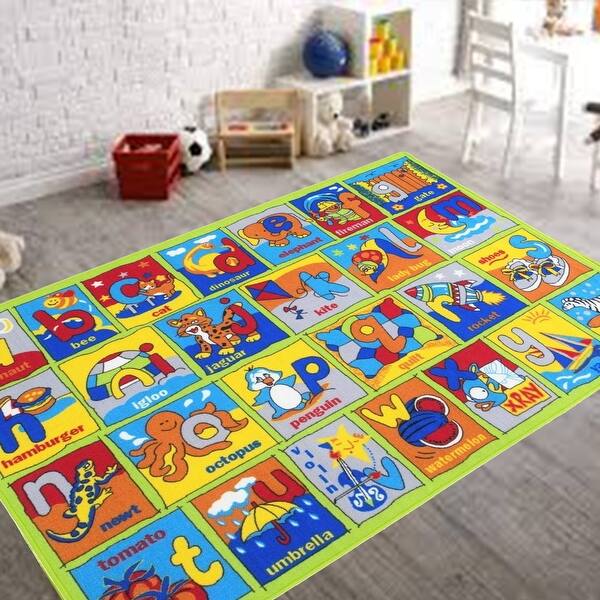 slide 2 of 15, HR ABC Rugs Kids Educational Play mat for School / Nursery Non-Slip 3'3