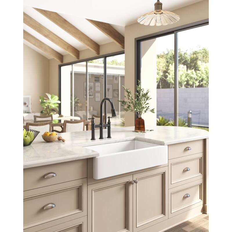 Farmhouse Apron Front Ceramic Kitchen Sink
