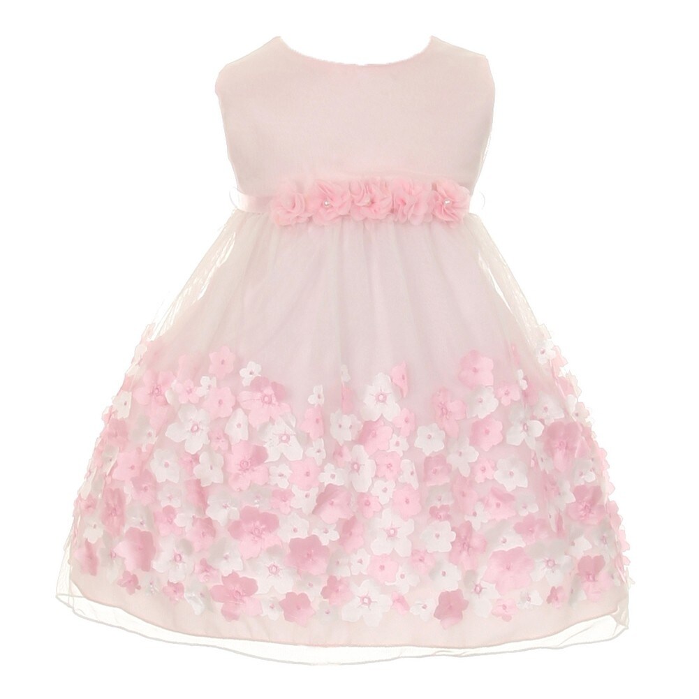 Shop Kids Dream Baby Girls Pink Taffeta Flowers Sleeveless Easter