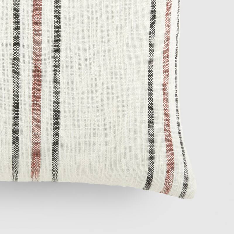 Yarn-Dyed Cotton Decor Throw Pillow in Framed Stripe