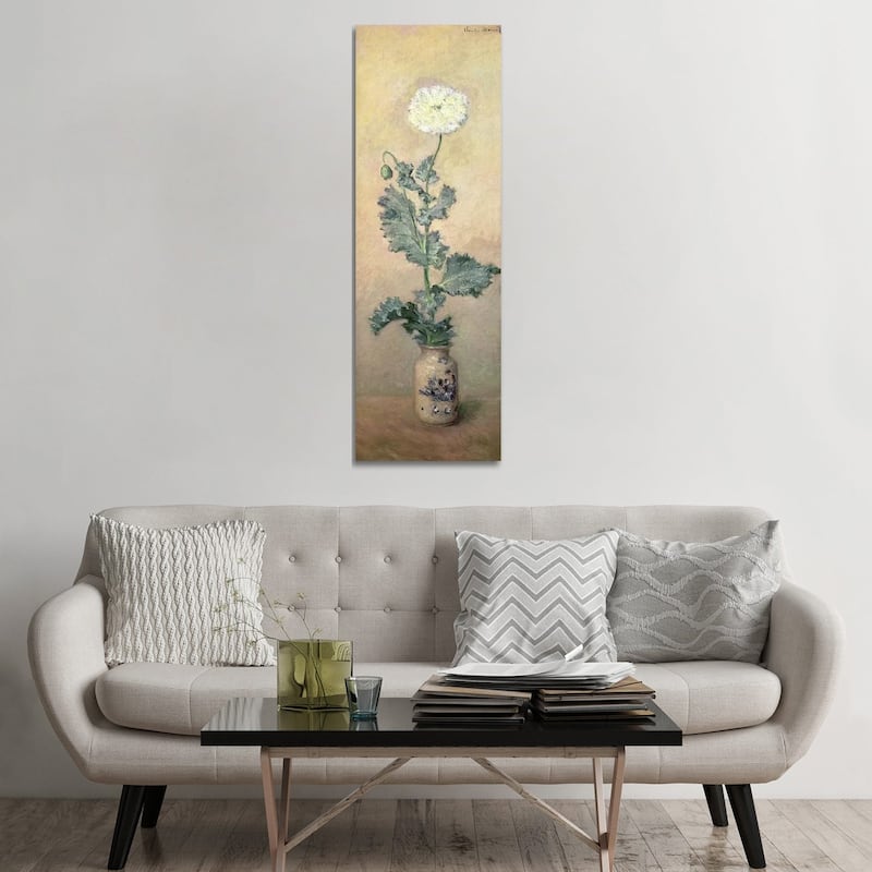 iCanvas "White Poppy, 1883 " by Claude Monet Canvas Print - 60x20x1.5