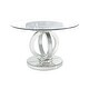 preview thumbnail 1 of 3, ACME Ornat Dining Table in Clear, Mirrored and Faux Diamonds