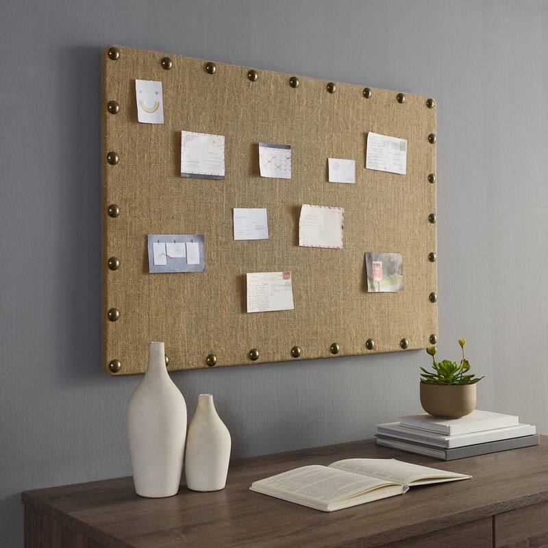 Burlap Corkboard with Nail-head Accents