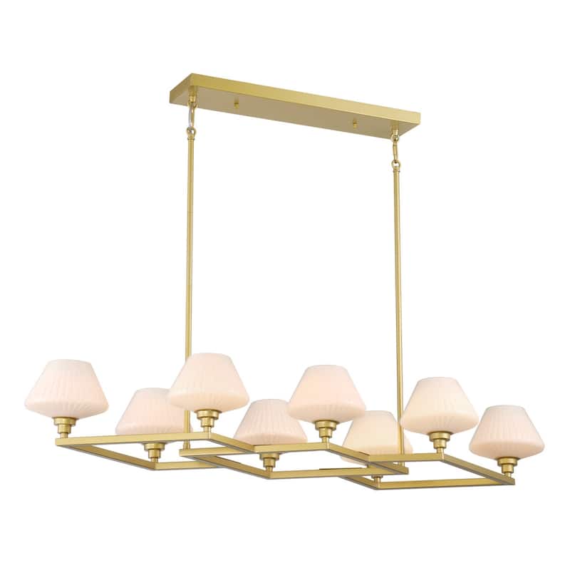 Acroma 8 - Light Steel & Glass Dimmable Chandelier
