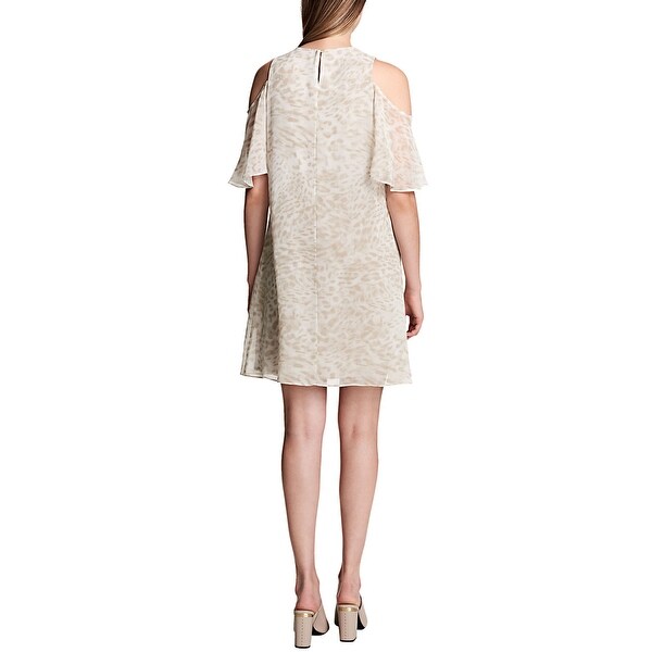 cold shoulder chiffon dress