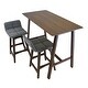 preview thumbnail 2 of 18, Zenvida Mid Century 3 Piece Counter Height Pub Dining Set Wood Table, 2 Bar Stools