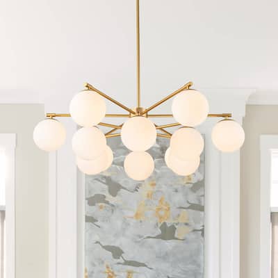 Mid-Century Tiered Milky Glass Globe Sputnik Bubble Ceiling Light
